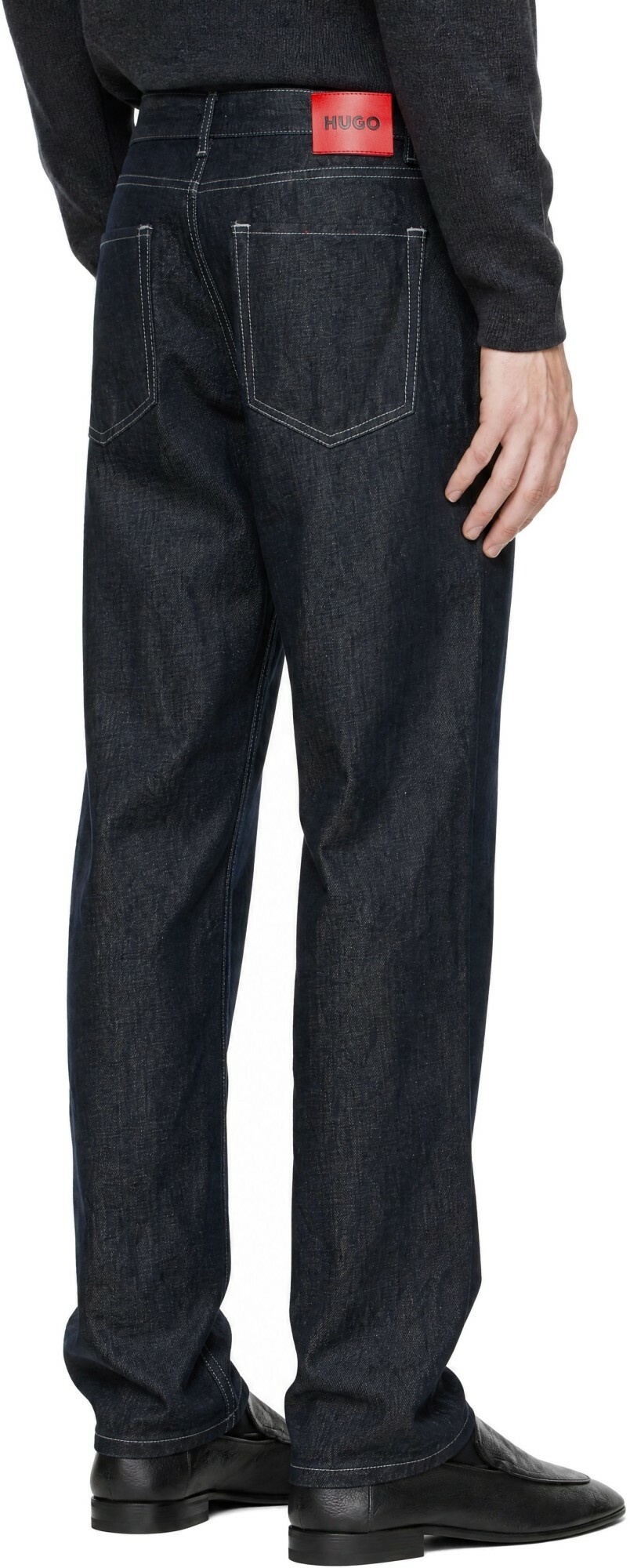 Hugo Navy Cotton Linen Jeans