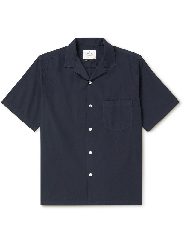 Photo: Portuguese Flannel - Dogtown Convertible-Collar Cotton-Poplin Shirt - Blue