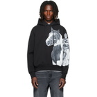 Simone Rocha Black Boxy Pony Kid Print Hoodie