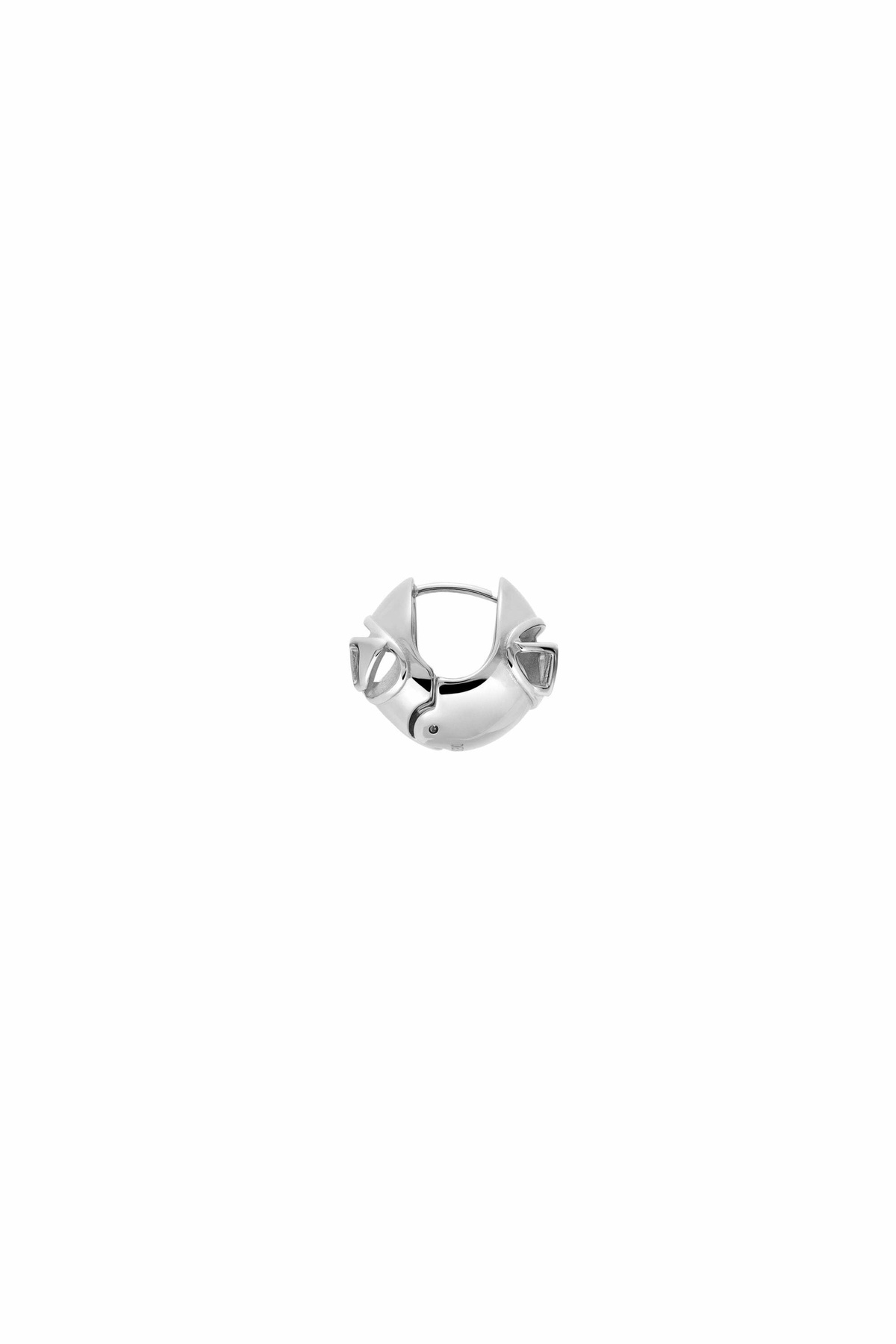 Diesel Stainless Steel Hoop Earring - Earrings - Unisex - Silver