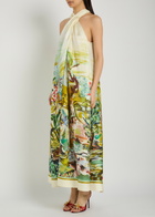 Alemais Jungle Boogie Printed Halterneck Silk Maxi Dress Multicoloured