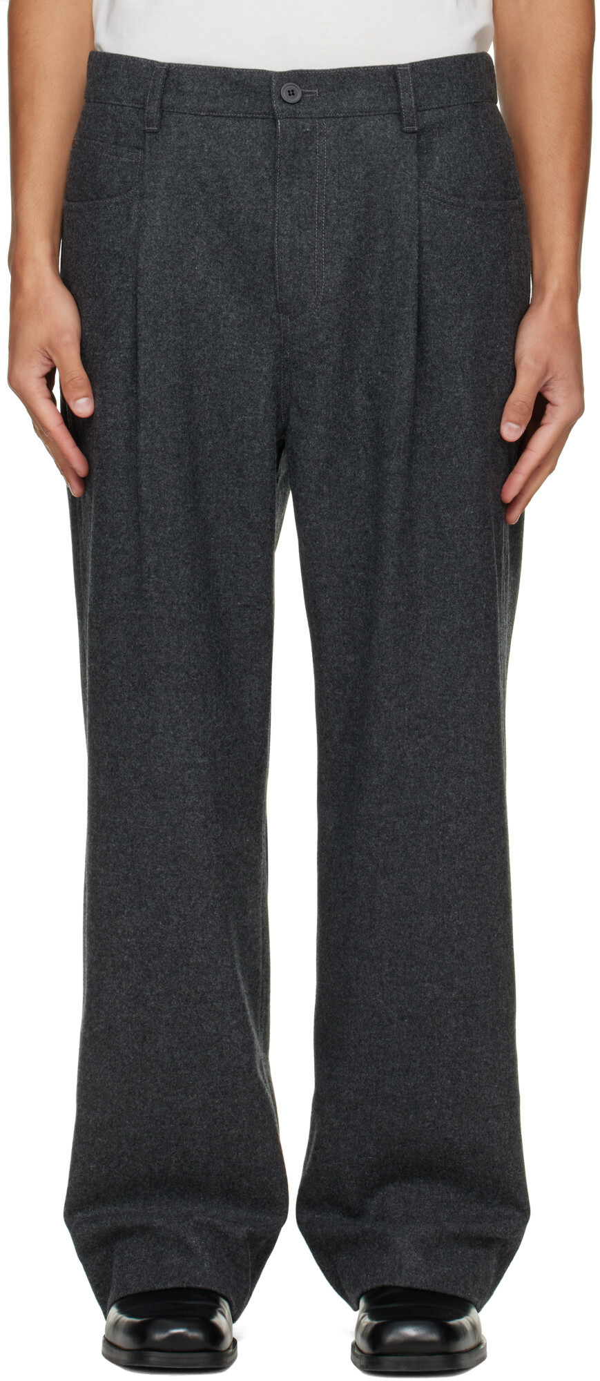Solid Homme Gray Melton Trousers