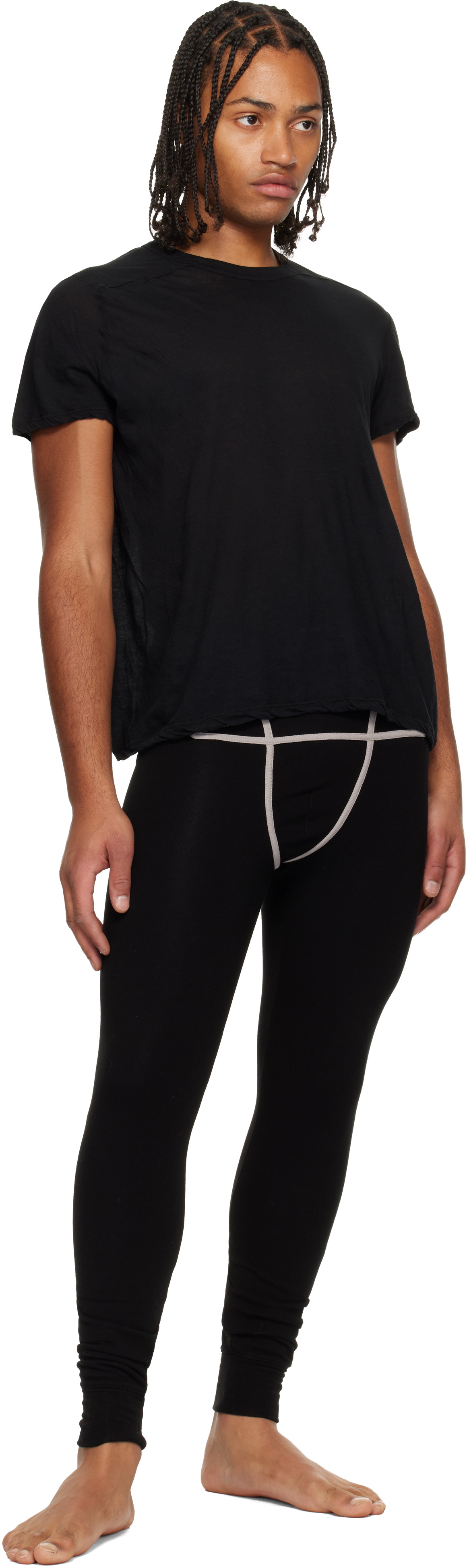 Rick Owens Black Concordians Thermal Leggings