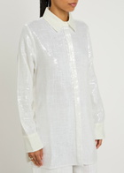 16 Arlington Marley Sequined Shirt White
