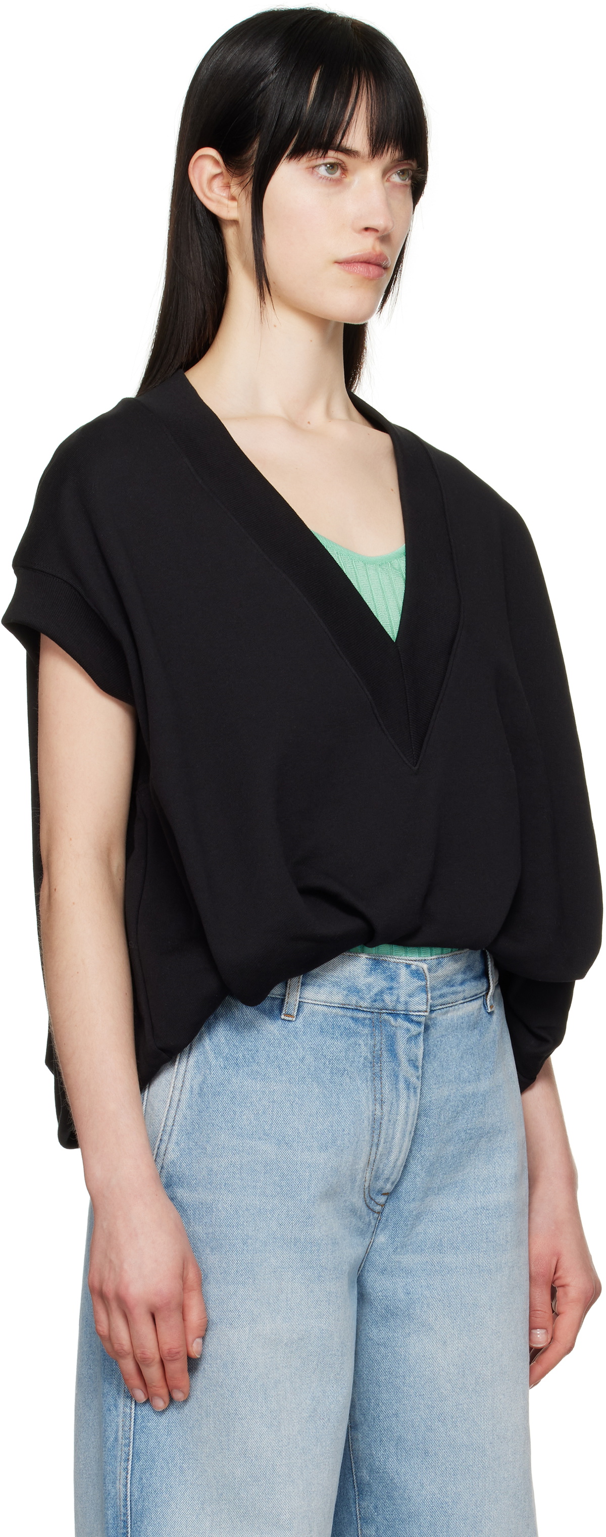 Dries Van Noten Black V-Neck Vest