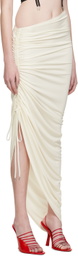 Atlein White Drawstring Midi Skirt