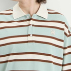 Amiri Men's MA Stripe Skate Polo in Powder Teal