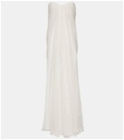 Alexander McQueen Strapless silk chiffon gown