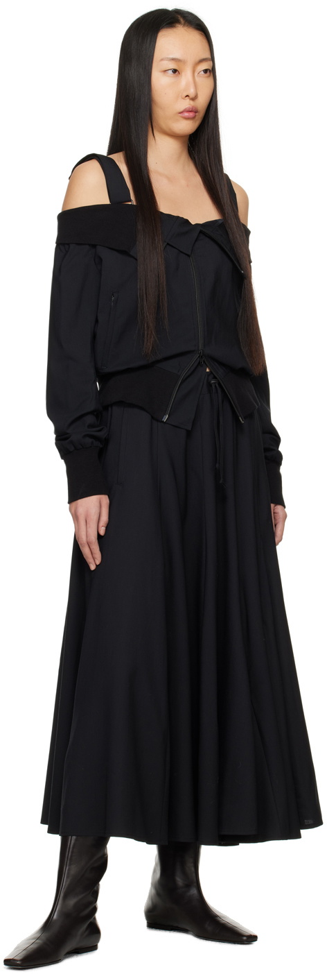 Yohji Yamamoto Black Off-The-Shoulder Jacket