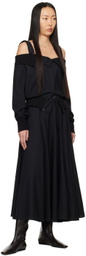 Yohji Yamamoto Black Off-The-Shoulder Jacket