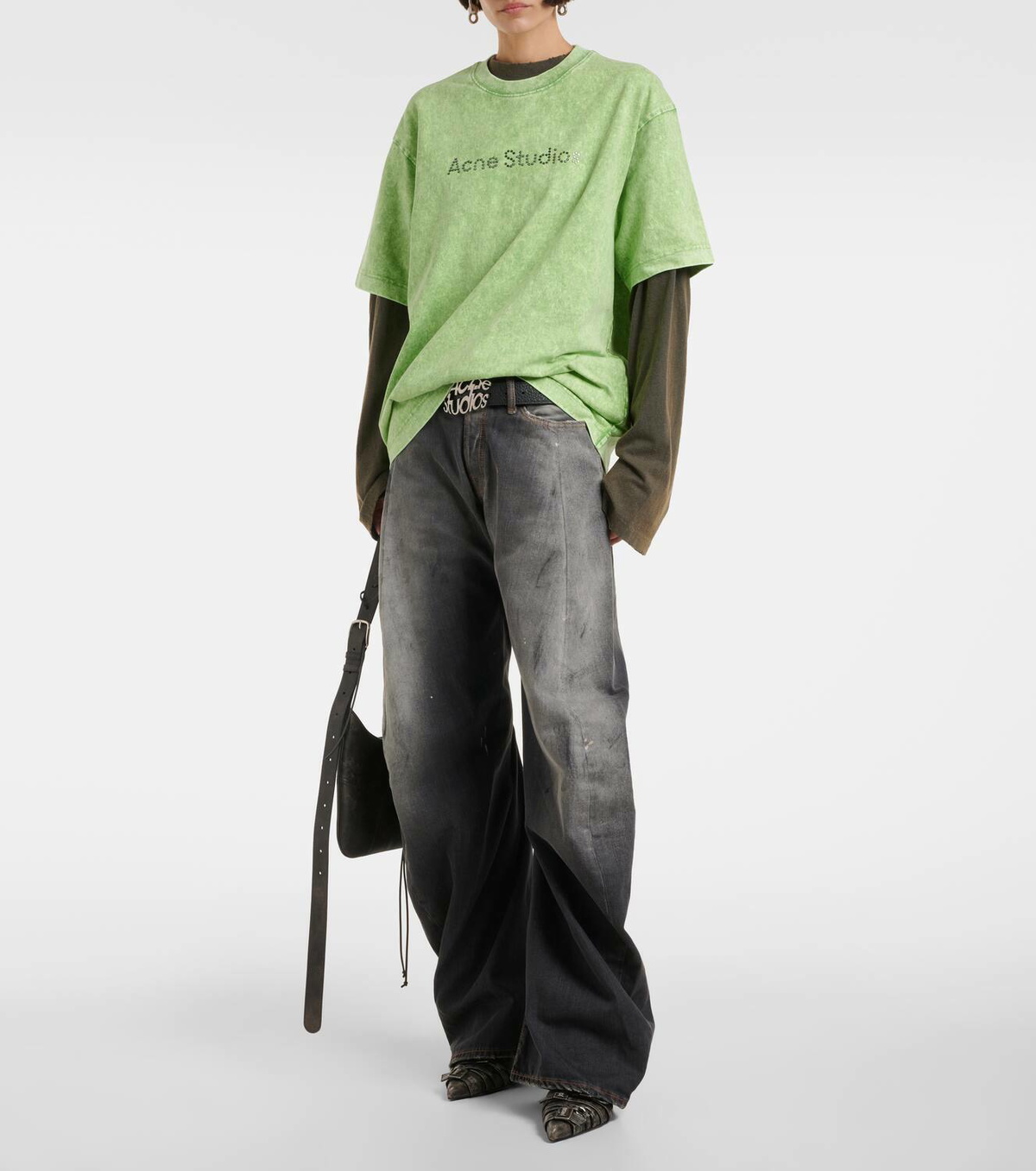 【Acne Studios】 2006F distressed low-rise wide-leg jeans Acne Studios 2006F distressed low-rise wide-leg jeans Acne