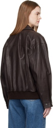 Weekend Max Mara Brown Gigante Leather Jacket