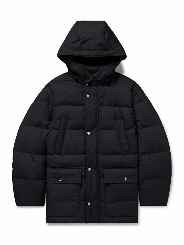 Photo: Canali - Quilted Twill Hooded Down Jacket - Blue