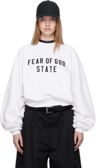 Fear of God ESSENTIALS White Fleece Raglan Crewneck Sweatshirt