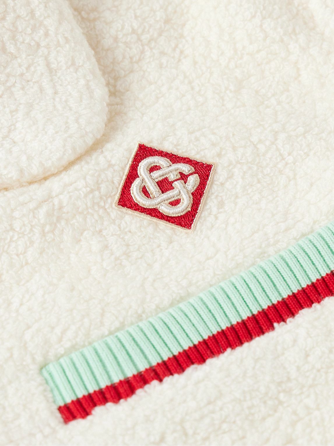 Casablanca - Appliquéd Striped Bouclé Track Jacket - White