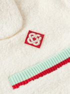 Casablanca - Appliquéd Striped Bouclé Track Jacket - White