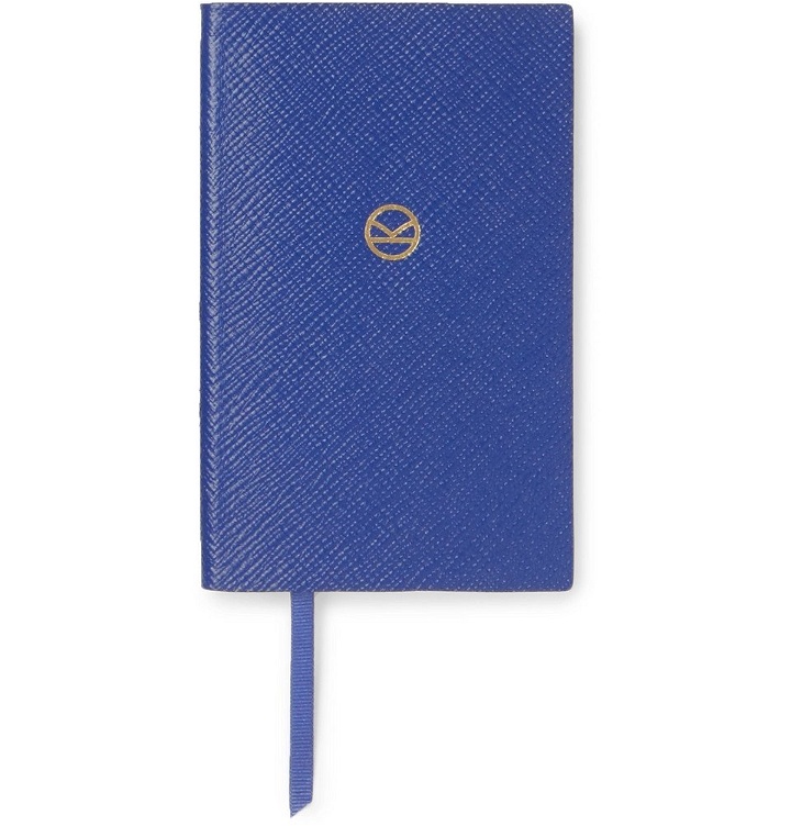 Photo: Kingsman - Smythson Panama Cross-Grain Leather Notebook - Blue