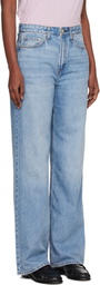 rag & bone Blue Logan Wide-Leg Jeans