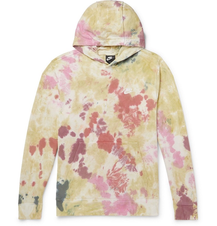 Photo: Nike - Tie-Dyed Loopback Cotton-Blend Terry Hoodie - Neutrals