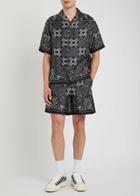 Amiri Checked Silk Shorts Black