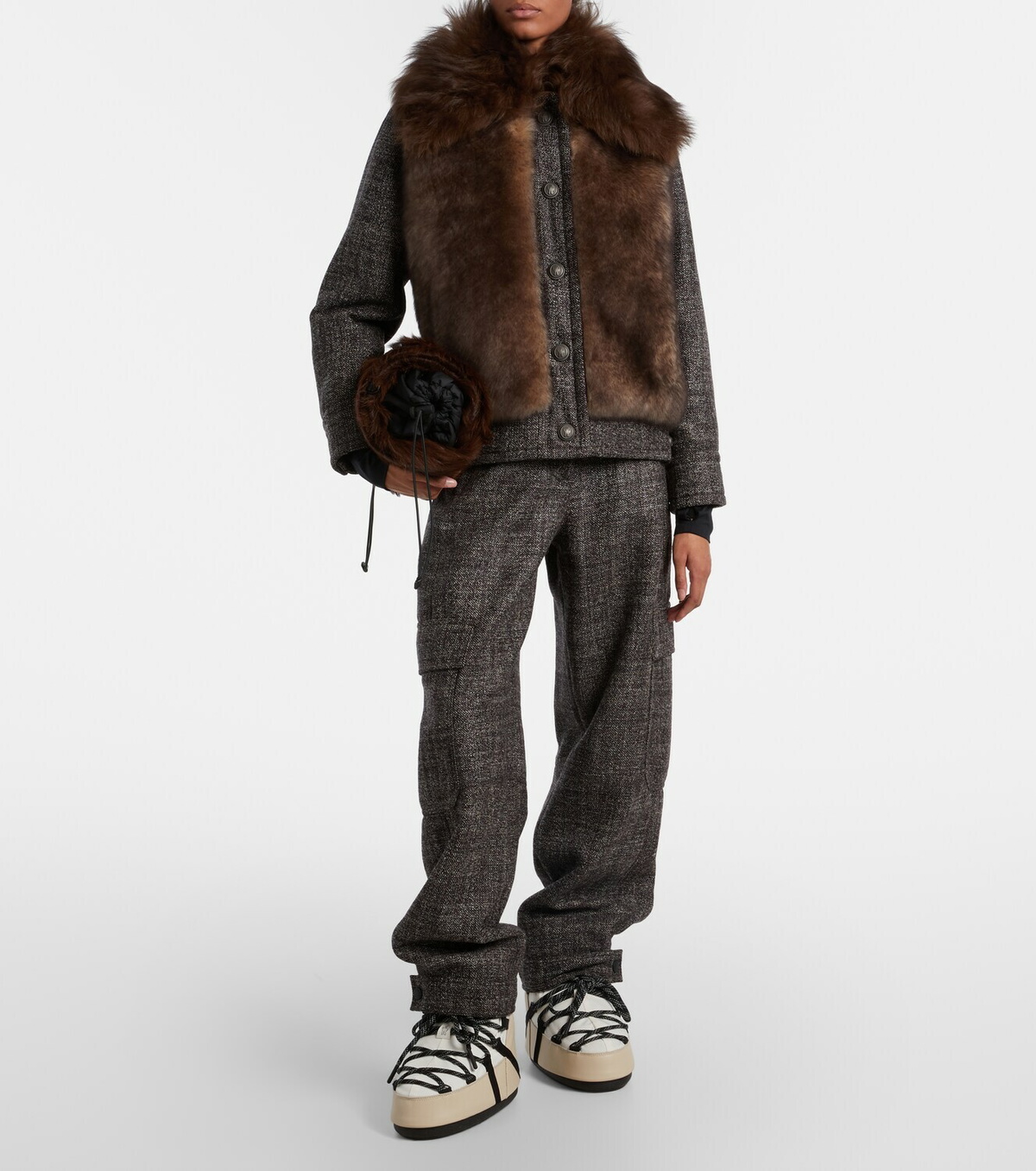 Moncler Shearling clutch