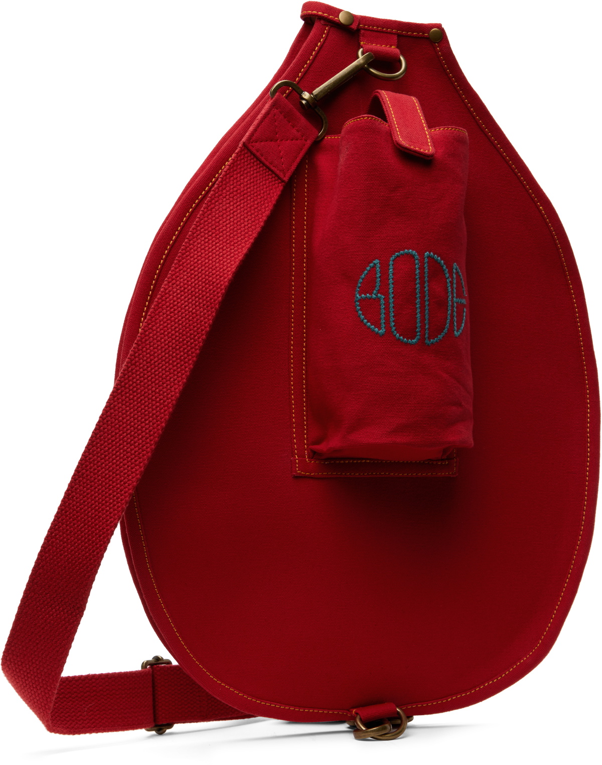 Bode Blue & Red Needlepoint Racquet Sleeve Bag