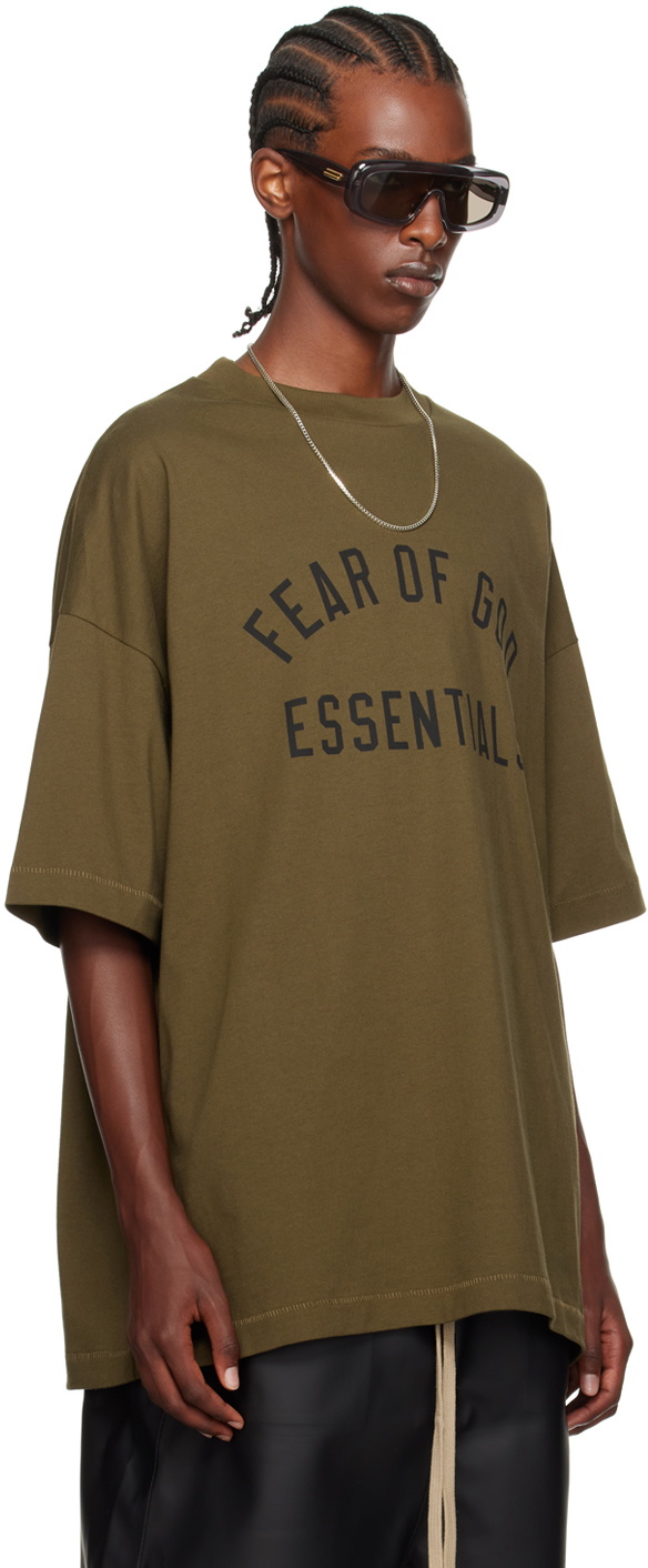 Fear of God ESSENTIALS Khaki Crewneck T-Shirt Fear Of God