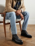 John Lobb - Peak Panelled Leather Boots - Black