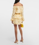 LoveShackFancy Popover off-shoulder floral silk minidress
