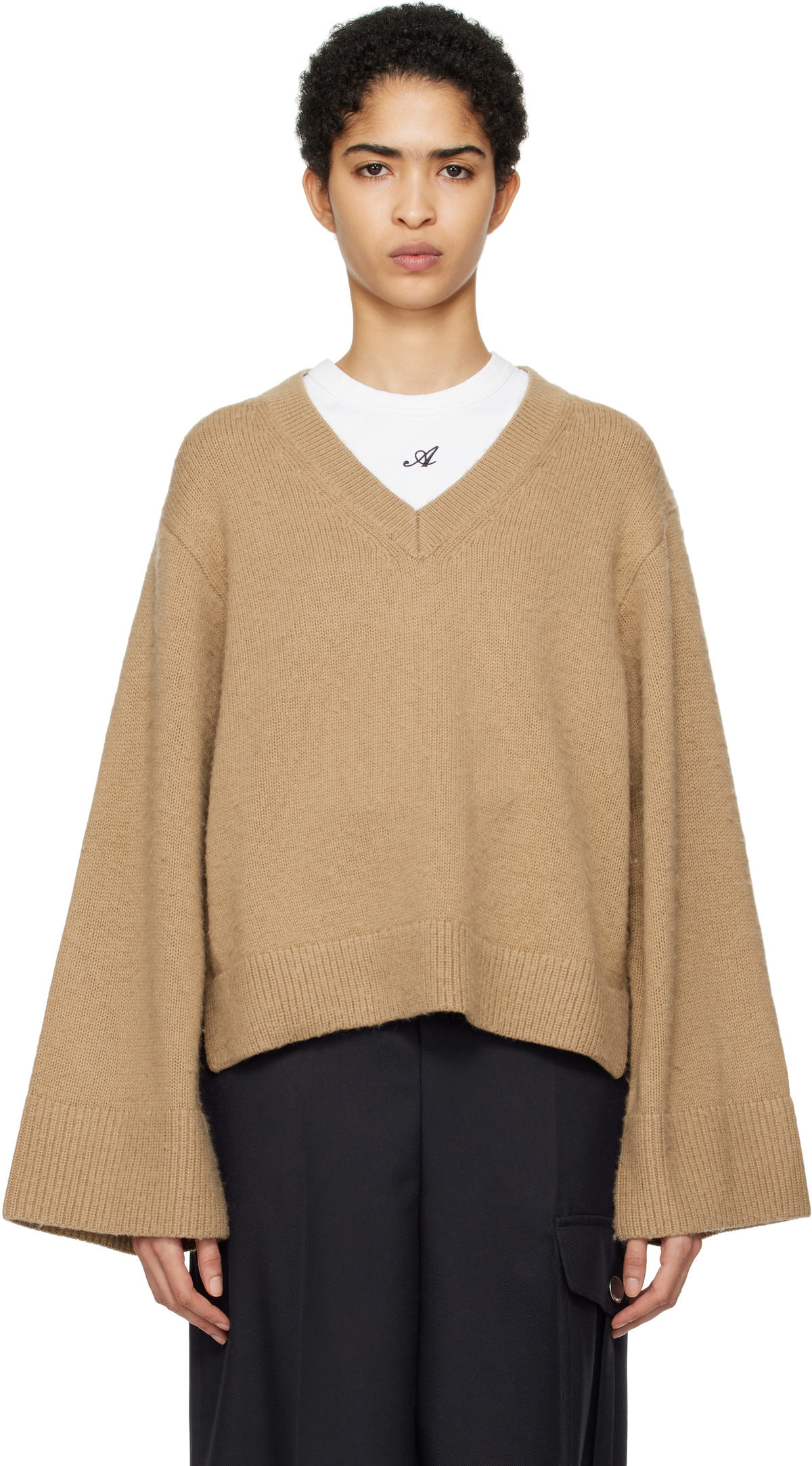 Axel Arigato Brown Rain V-Neck Sweater
