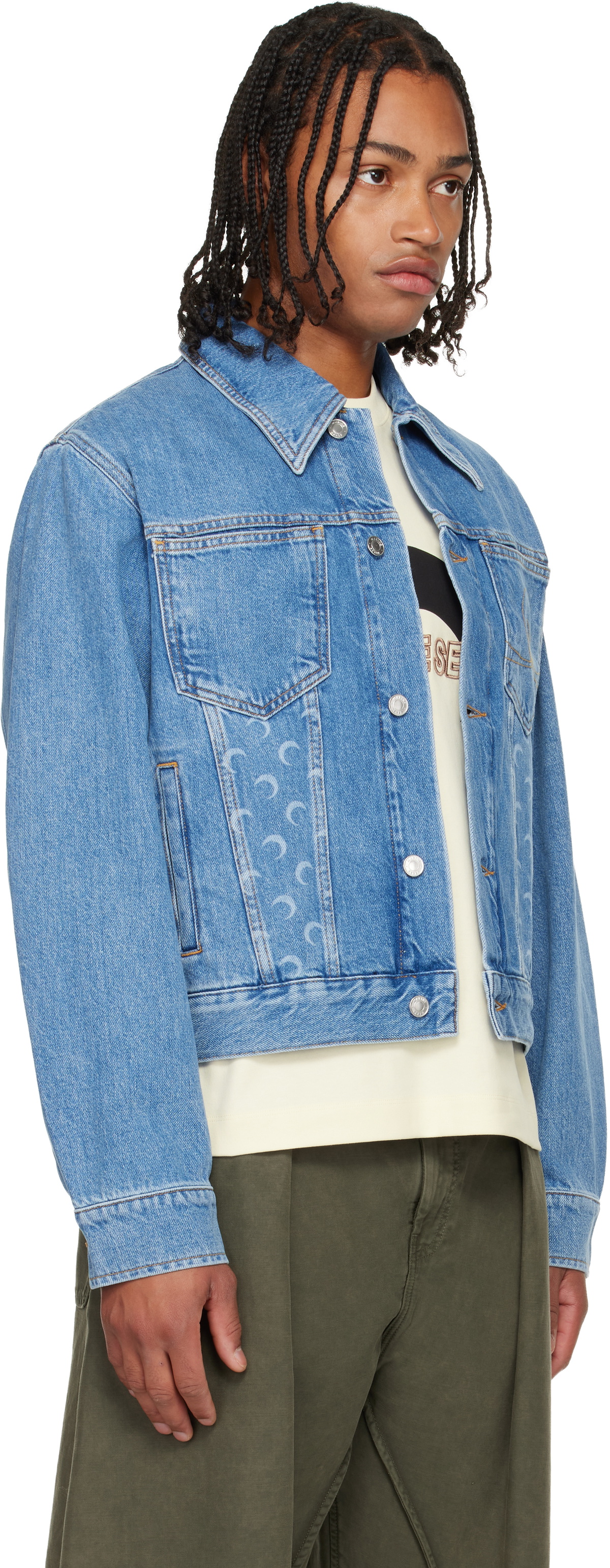 Marine Serre Blue Moon Laser Denim Jacket