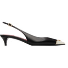 Valentino Garavani Black VLogo Heartip Slingback Heels