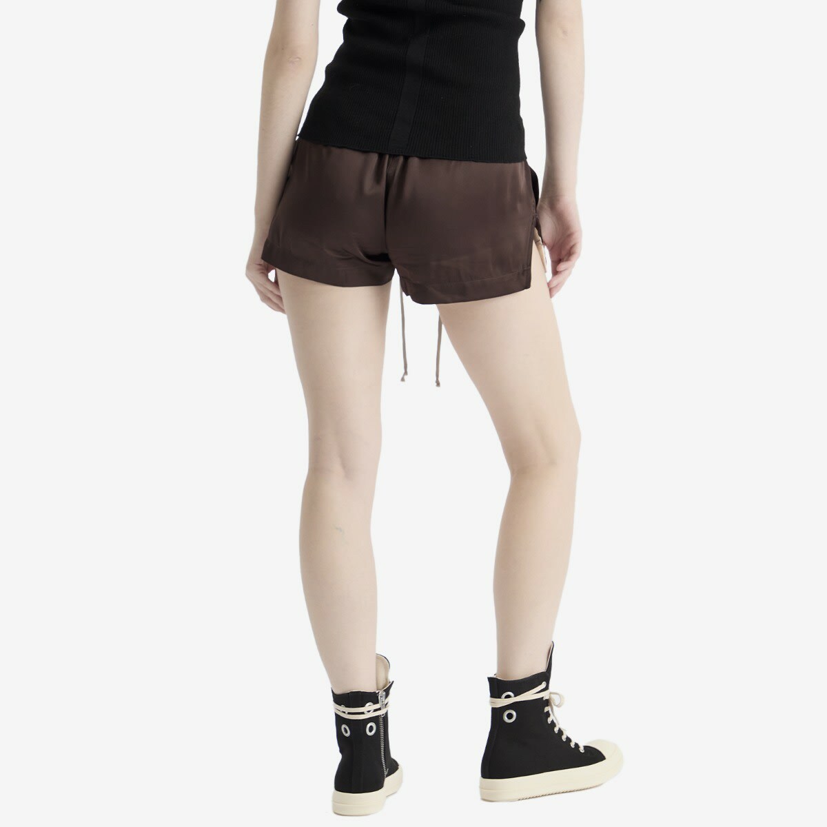 Rick Owens Women's Fog Boxer Shorts in Mahogany