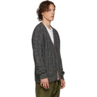 Thom Browne Grey Aran Cable Raglan Sleeve V-Neck Cardigan