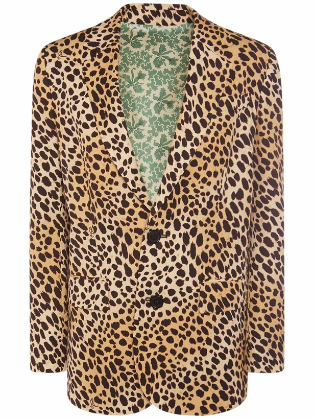 Photo: DSQUARED2 - Leopard Print Viscose Twill Jacket