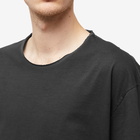 Maison Margiela Men's Unfinished Heavy Jersey T-Shirt in Washed Black