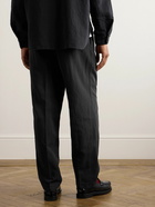 Kaptain Sunshine - Gurkha Straight-Leg Belted Pleated Cotton and Linen-Blend Twill Trousers - Black