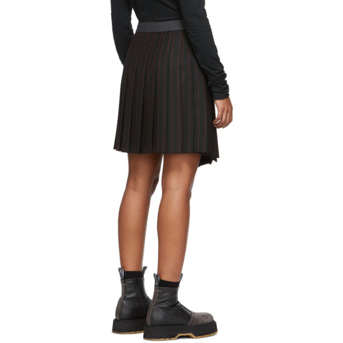 McQ Alexander McQueen Black and Red Deconstructed Kilt