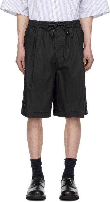 Photo: Juun.J Black Cotton Padded Shorts