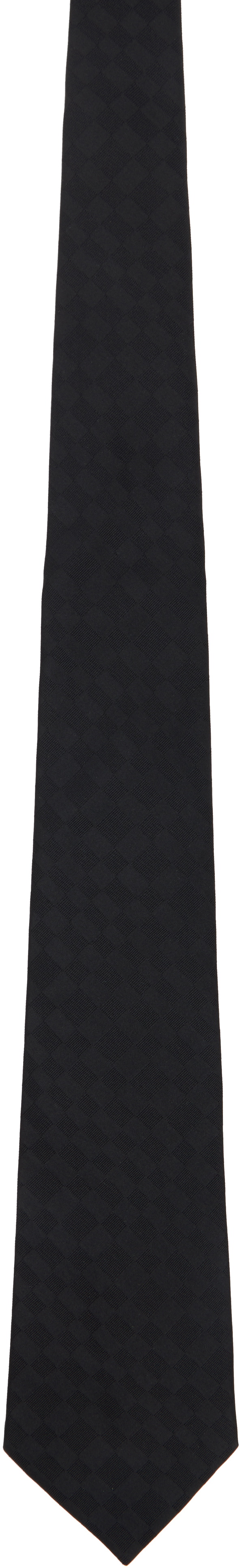 Comme des Garçons Homme Deux Black Checkered Silk Tie