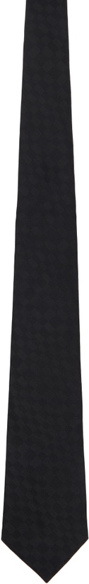 Photo: Comme des Garçons Homme Deux Black Checkered Silk Tie
