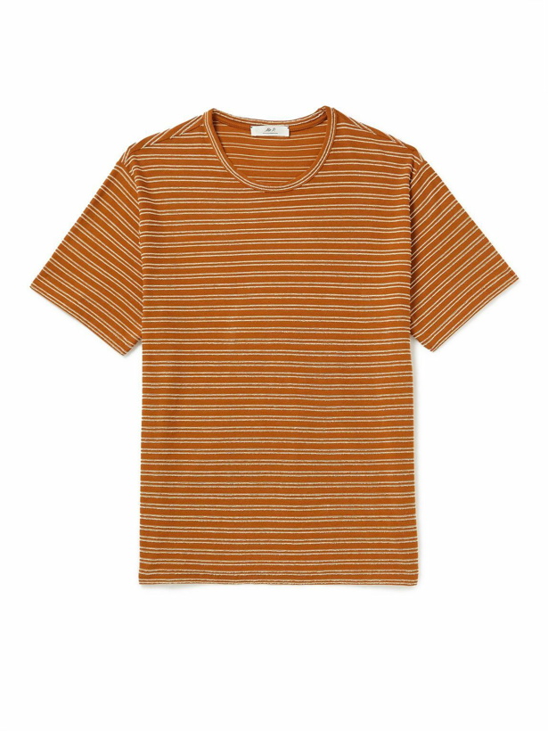 Photo: Mr P. - Striped Cotton-Jersey T-Shirt - Orange