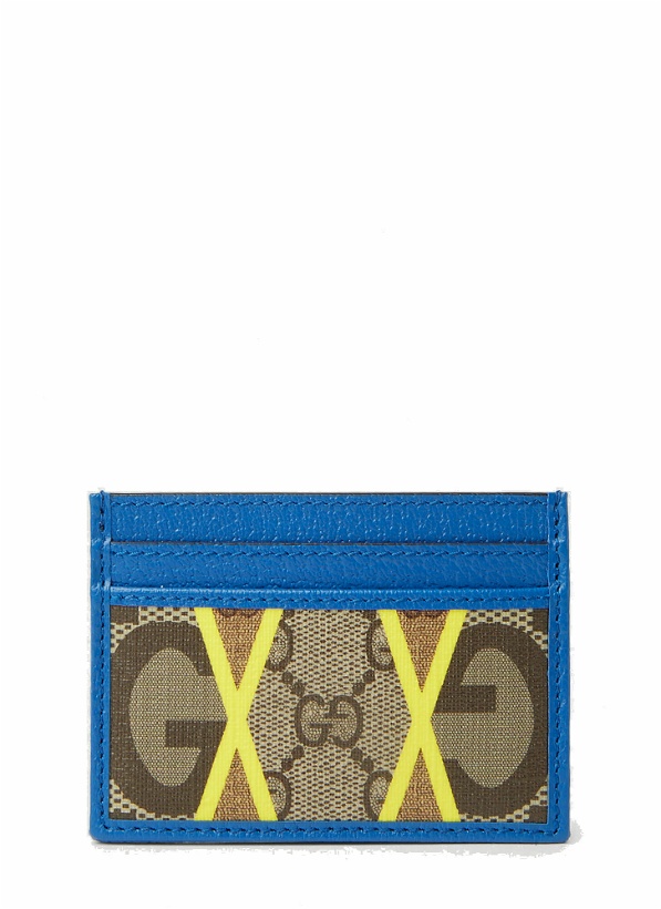 Photo: Gucci - Rhombus Print Card Holder in Blue
