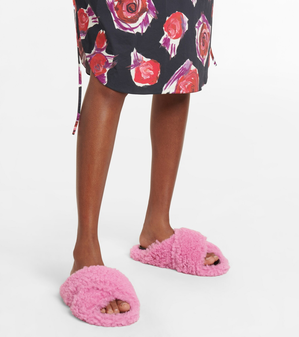 靴 MARNI Fussbet shearling sandals Marni Fussbett Shearling Sandals | Black | FARFETCH