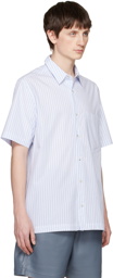 Nanushka White & Blue Adam Shirt