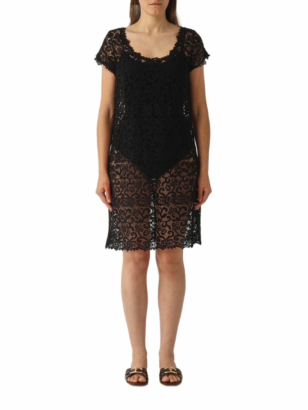 ワンピース ERMANNO SCERVINO Macrame lace dress (D462Q340UZG 14300) Ermanno Scervino Macramé Lace Dress | White | FARFETCH