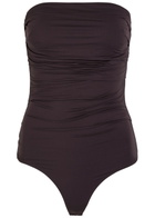 Agolde Gwyneth Ruched Stretch-jersey Bodysuit Brown