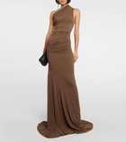 Entire Studios Draped one-shoulder jersey gown