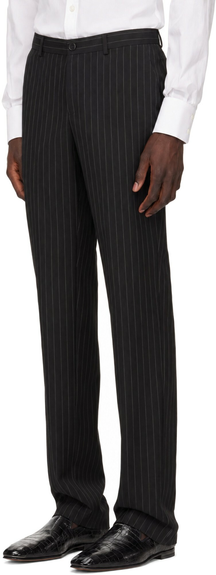 Dolce&Gabbana Black Pinstripe Wool Suit