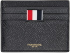 Thom Browne Black Leather Card Holder